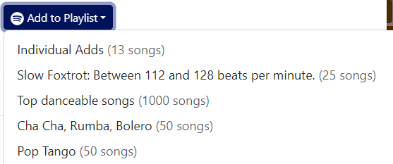 add to playlist dropdown